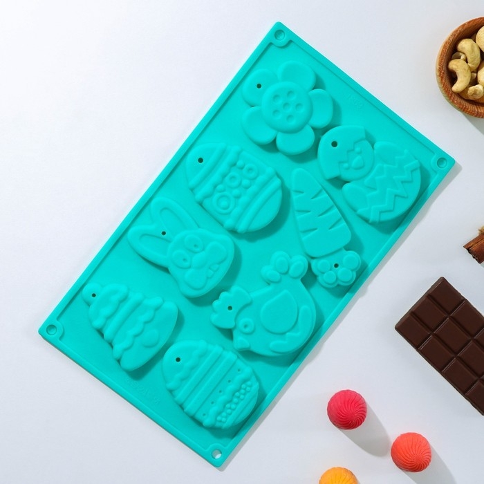 Форма для шоколада Доляна «Животные», силикон, 30×17×1 см, 8 ячеек (7,7×6 см), цвет МИКС Форма для шоколада Доляна «Животные», силикон, 30×17×1 см, 8 ячеек (7,7×6 см), цвет МИКС