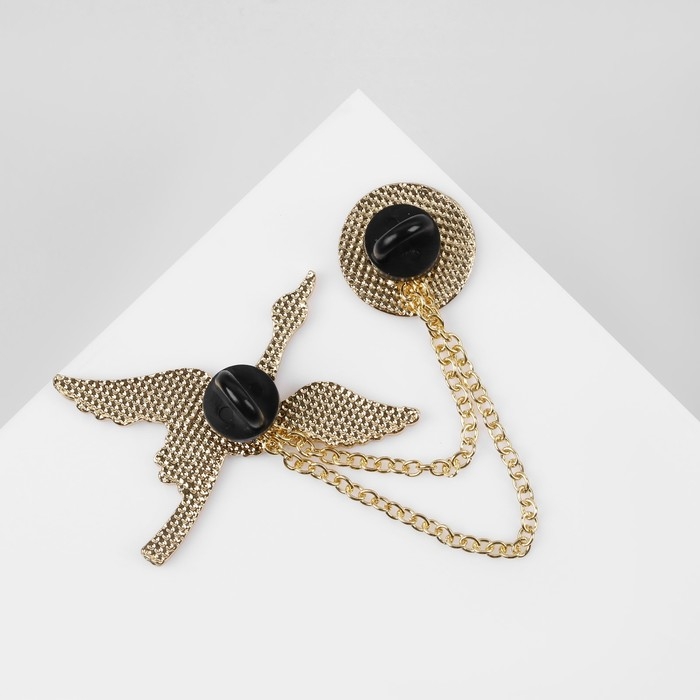 Значок «Журавль и солнце», цветной в золоте Значок «Журавль и солнце», цветной в золоте