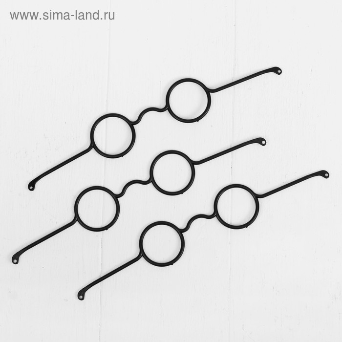 Очки для игрушек, набор 3 шт, размер 1 шт: 3,5 × 10,5 × 6,2 см, цвет чёрный Очки для игрушек, набор 3 шт, размер 1 шт: 3,5 × 10,5 × 6,2 см, цвет чёрный