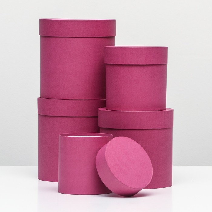Набор шляпных коробок 5 в 1 Набор шляпных коробок 5 в 1 "Фуксия", 20 × 20 × 20‒13,5 × 13,5 × 13,5 см