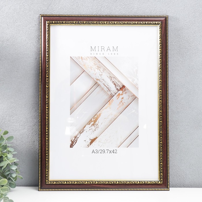 Фоторамка пластик Фоторамка пластик "МИРАМ" 29.7х42 см, (A3) венге (пластиковый экран)