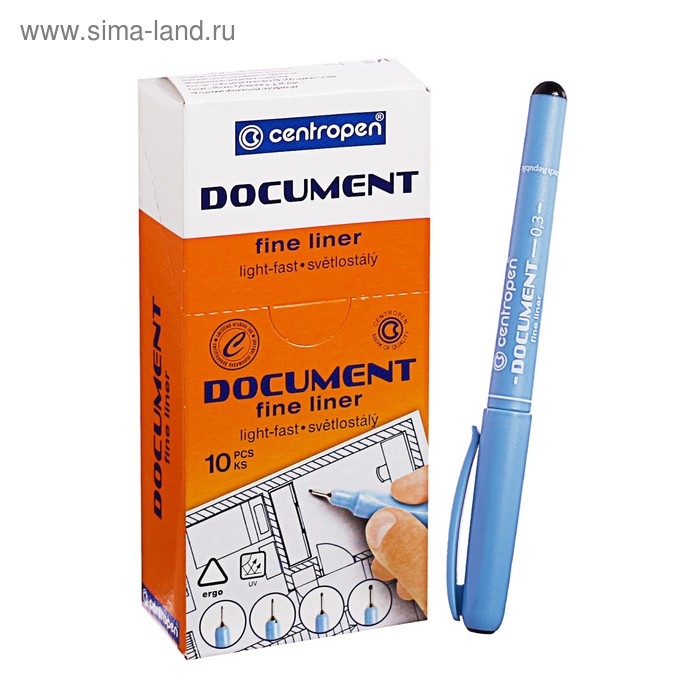 Ручка капиллярная для черчения Centropen 2631 линия 0.3 мм, цвет чёрный, длина письма 500 м Ручка капиллярная для черчения Centropen 2631 линия 0.3 мм, цвет чёрный, длина письма 500 м