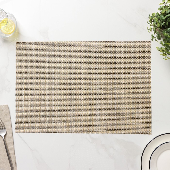 Салфетка сервировочная на стол Доляна «Классика», 45×30 см, цвет коричнево-бежевый