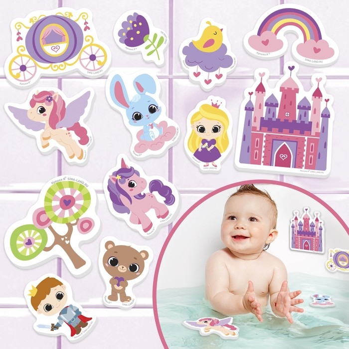 Набор стикеров EVA для ванны &laquo;Принцесса&raquo;, 12 деталей, Крошка Я