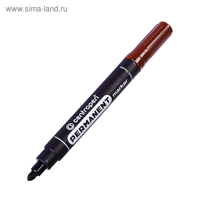 Маркер перманентный 5.0 мм Centropen 8566, линия 2,5 мм, цвет коричневый Маркер перманентный 5.0 мм Centropen 8566, линия 2,5 мм, цвет коричневый