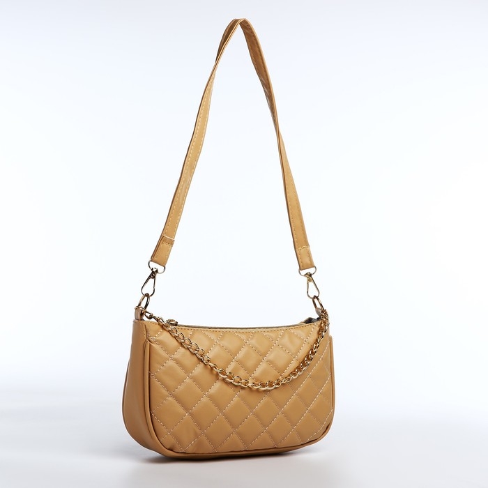 Сумка багет на молнии, цвет бежевый Сумка багет на молнии, цвет бежевый