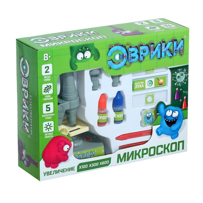 Микроскоп «Эврики», световые эффекты, сменные линзы, увеличение x100, x300, x600 Микроскоп «Эврики», световые эффекты, сменные линзы, увеличение x100, x300, x600