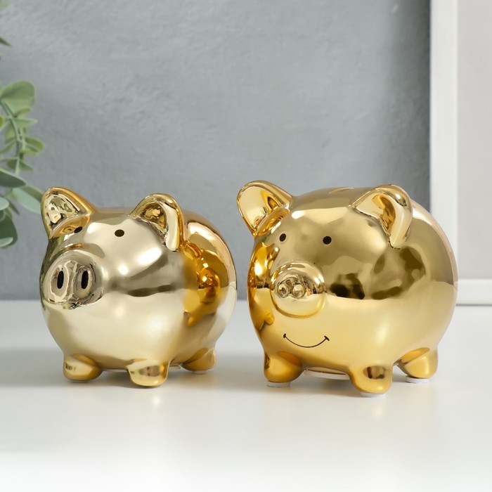 Копилка керамика Копилка керамика "Улыбчивая свинка" МИКС 10х7,5х9 см