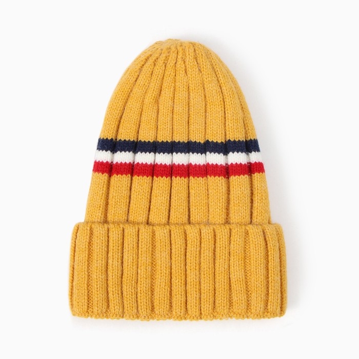 Шапка детская, цвет горчичный, размер 52-54 Шапка детская, цвет горчичный, размер 52-54