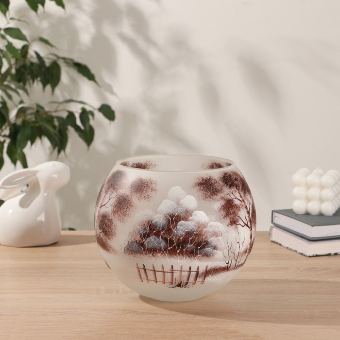 Ваза  Ваза "Монохром" шаровая (коричневый) 4л  d-13. 19х19см