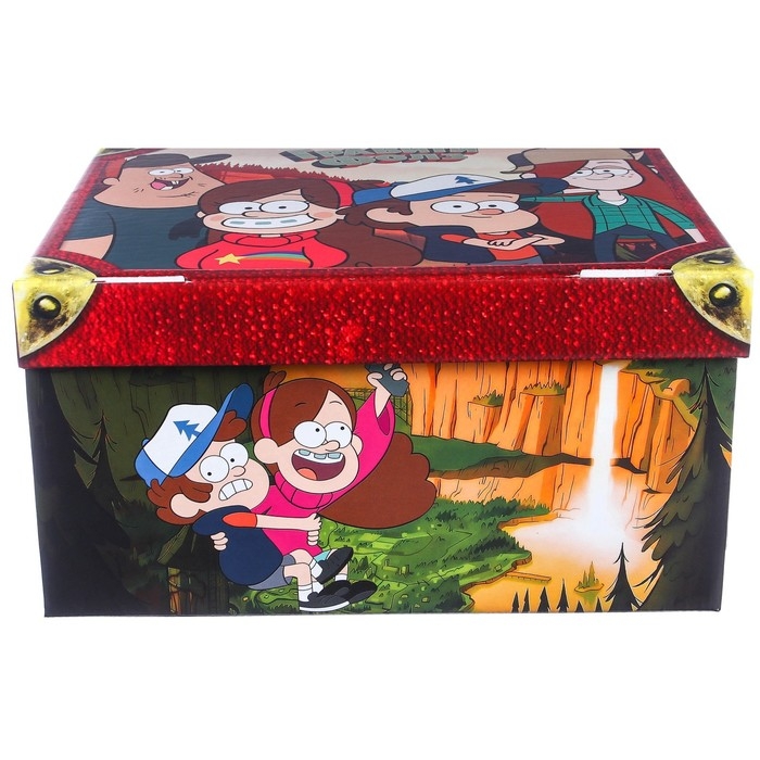 Подарочная коробка с крышкой, складная, 31х25.5х16 см, Гравити Фолз