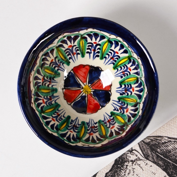 Пиала Риштанская Керамика  Пиала Риштанская Керамика "Узоры", 11,5 см, большая, микс