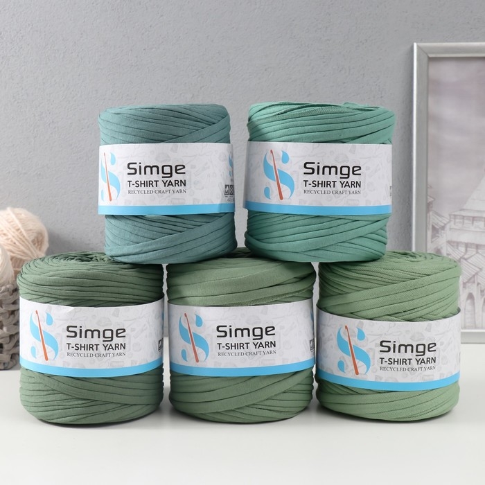 Трикотажная пряжа вторичная 90% хлопок,10% п/э, 100м/450&plusmn;50 гр (мох) МИКС