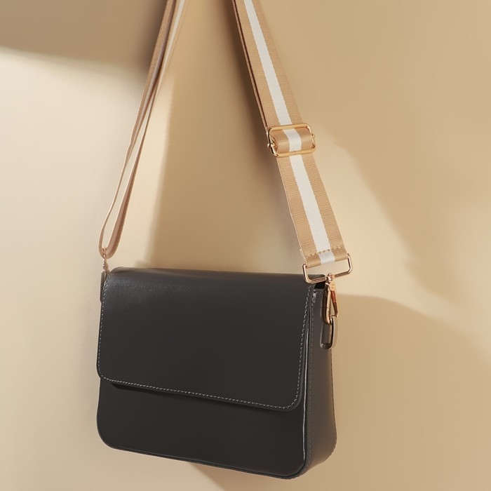 Ручка для сумки, стропа, 139 ± 3 × 3,8 см, цвет бежевый/белый Ручка для сумки, стропа, 139 ± 3 × 3,8 см, цвет бежевый/белый