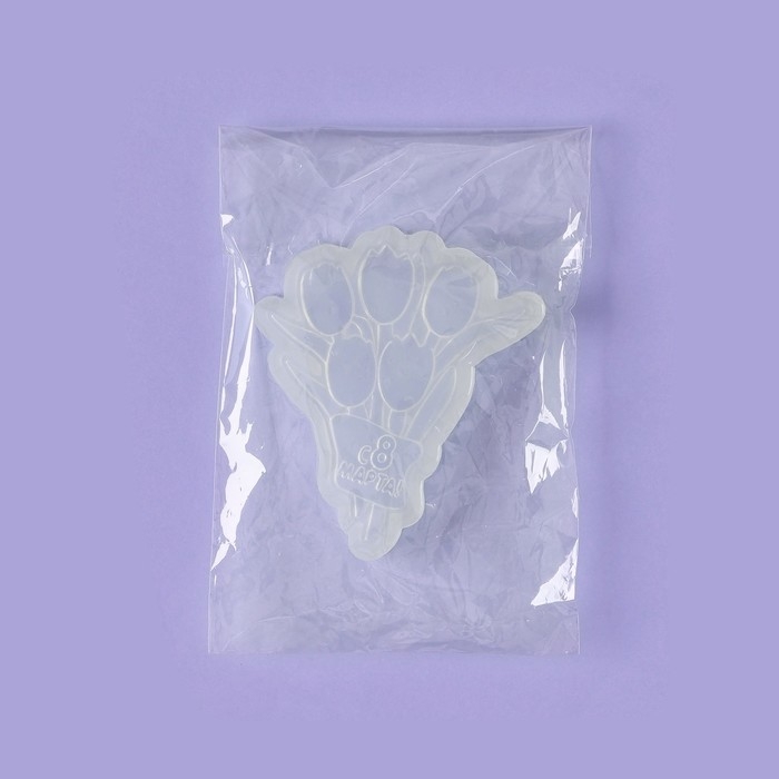 Силиконовый молд для леденцов и шоколада «Букет тюльпанов с 8 марта», 11,5×9,5 см, цвет прозрачный Силиконовый молд для леденцов и шоколада «Букет тюльпанов с 8 марта», 11,5×9,5 см, цвет прозрачный