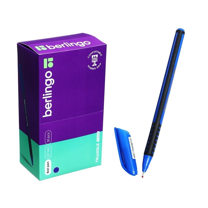 Ручка шариковая Berlingo  Ручка шариковая Berlingo "Triangle Twin", 0,7 мм, игольчатый стержень, синяя 309748