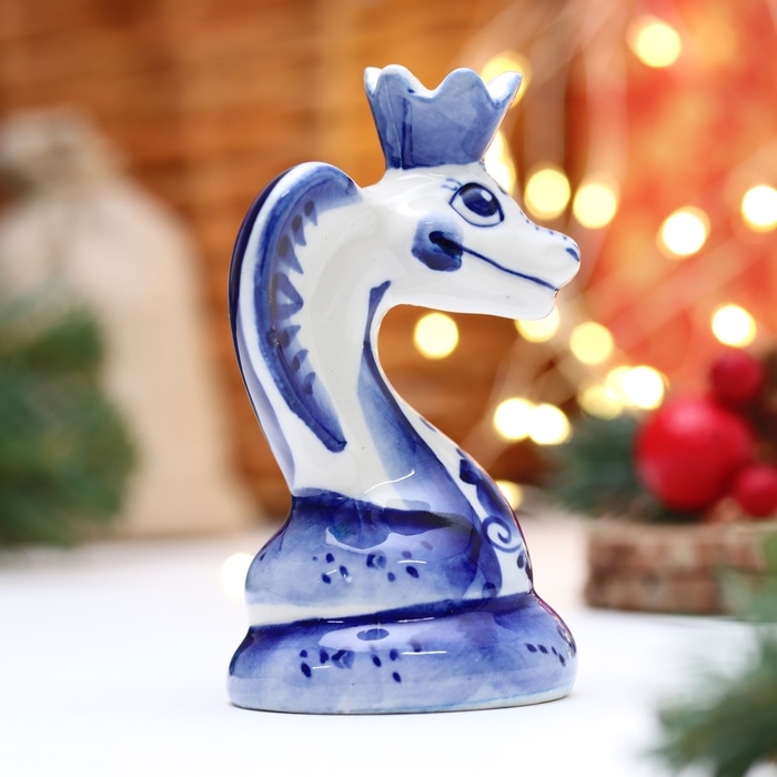 Новый год. Сувенир символ года Новый год. Сувенир символ года "Змея с короной", гжель