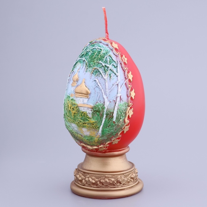 Декоративная свеча «Пасхальное яйцо с берёзой» МИКС