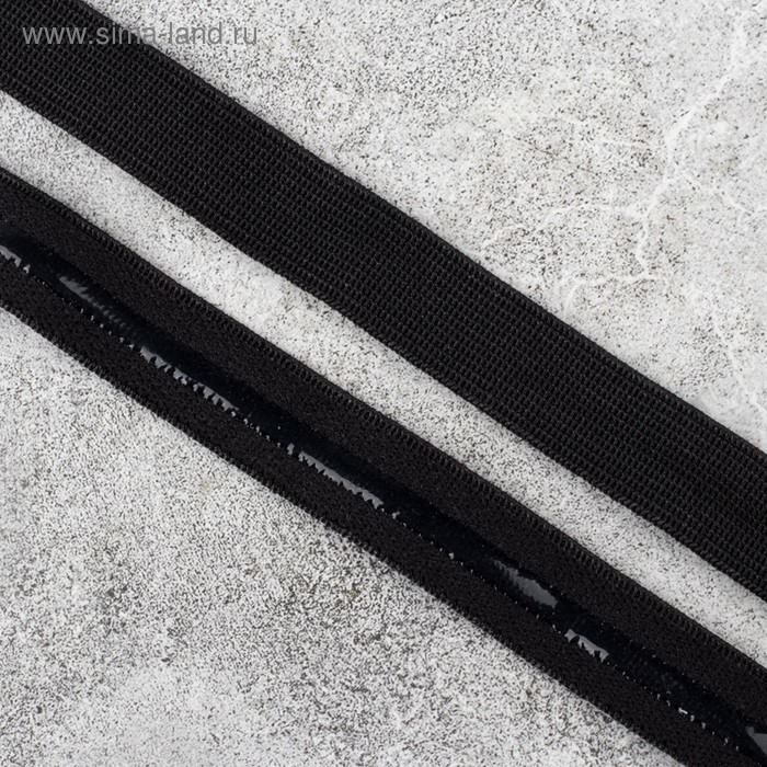 Резинка с силиконом, 15 мм, 10 ± 1 м, цвет чёрный Резинка с силиконом, 15 мм, 10 ± 1 м, цвет чёрный