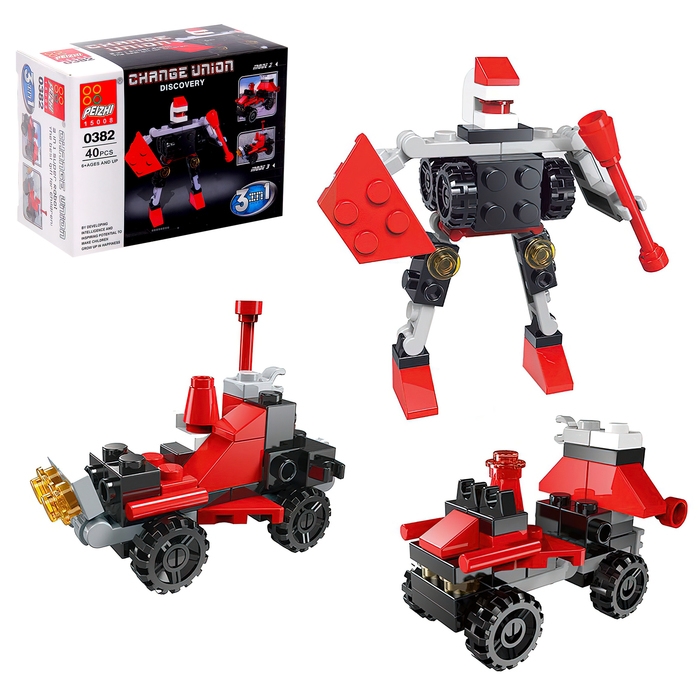 Конструктор «Космический исследователь», 3 в 1, 33-40 деталей, МИКС Конструктор «Космический исследователь», 3 в 1, 33-40 деталей, МИКС