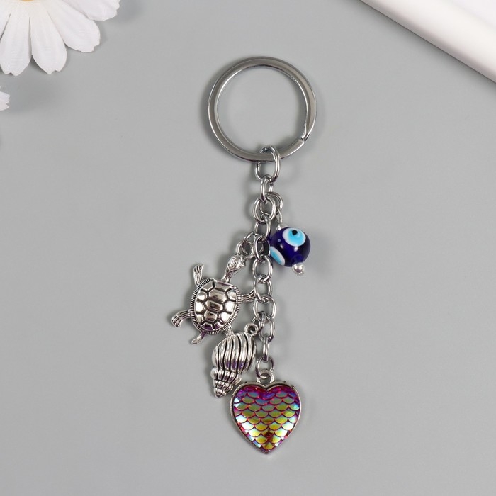 Брелок от сглаза металл Брелок от сглаза металл "Черепашка с ракушкой и сердечком" 8 см