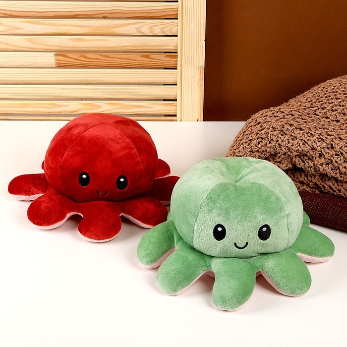 Мягкая игрушка «Осьминог», перевёртыш, цвет МИКС Мягкая игрушка «Осьминог», перевёртыш, цвет МИКС