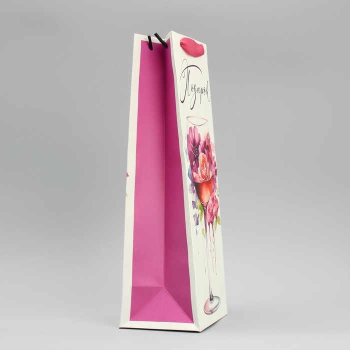 Пакет подарочный под бутылку, упаковка, «Бокал», 36 х 13 х 10 см Пакет подарочный под бутылку, упаковка, «Бокал», 36 х 13 х 10 см