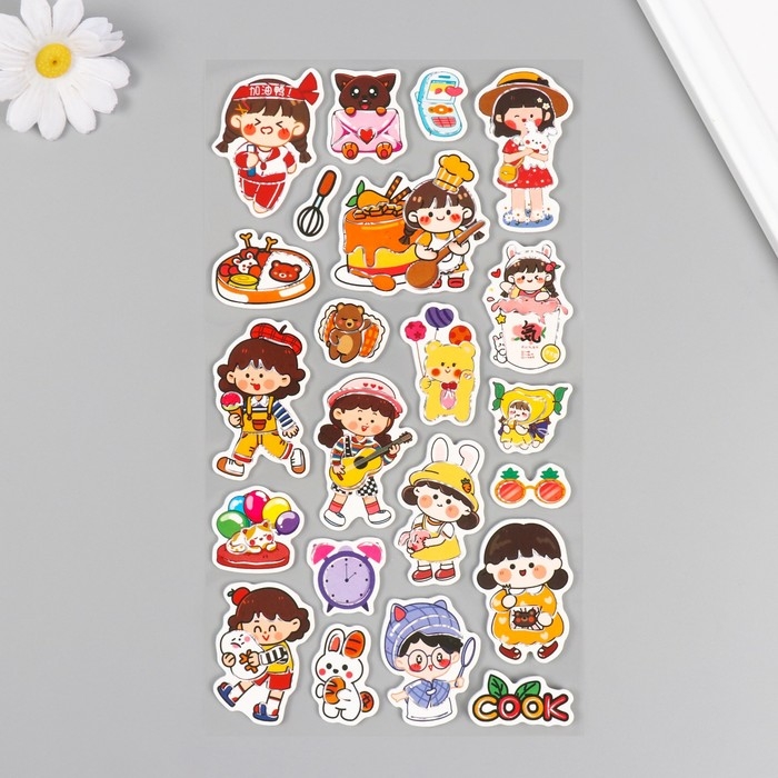 Наклейки для творчества бумага Наклейки для творчества бумага "Няша" 15х30 см