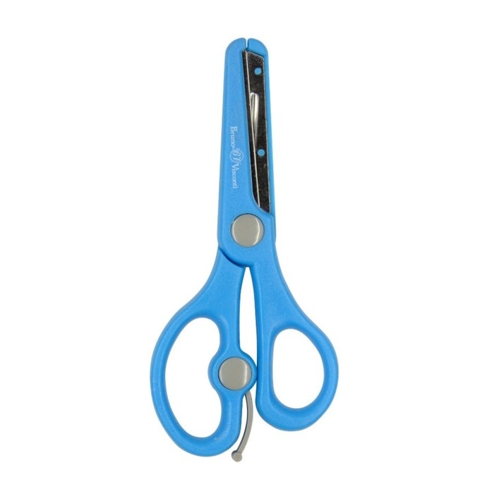 Ножницы детские канцелярские 13,5 см BrunoVisconti ERGOCUT, возвратный механизм, безопасные лезвия, голубые Ножницы детские канцелярские 13,5 см BrunoVisconti ERGOCUT, возвратный механизм, безопасные лезвия, голубые