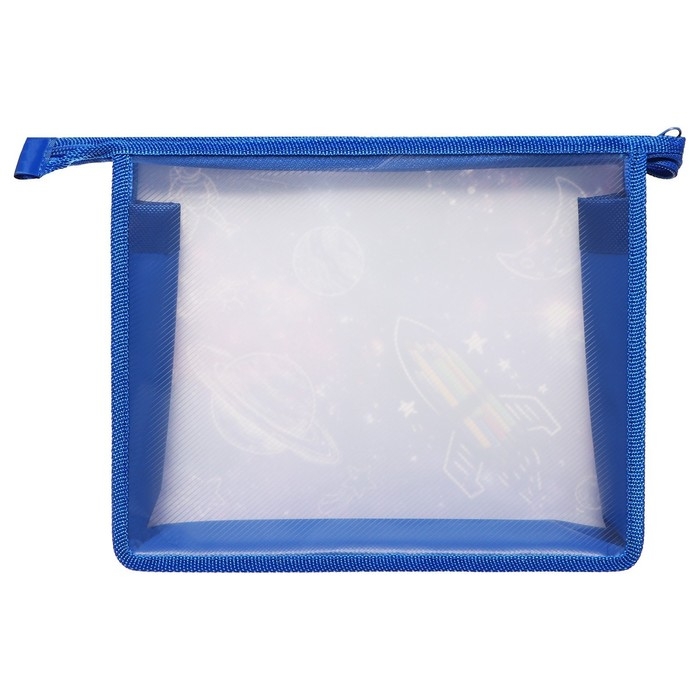 Папка для тетрадей А5, 230 х 190 х 50 мм, молния сверху, пластиковая, Calligrata "Ракета"