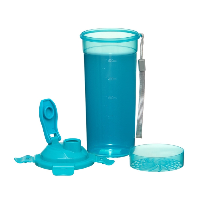 Шейкер спортивный для воды и спортивного питания, 500 мл, с ситом, 21 х 8.5 см, голубой Шейкер спортивный для воды и спортивного питания, 500 мл, с ситом, 21 х 8.5 см, голубой