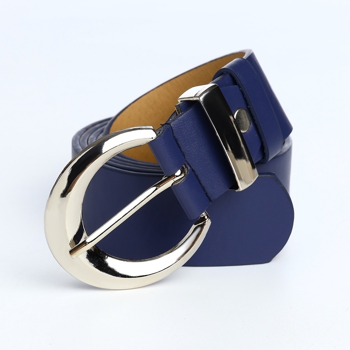 Ремень женский, ширина 3,3 см, винт, пряжка металл, цвет синий Ремень женский, ширина 3,3 см, винт, пряжка металл, цвет синий
