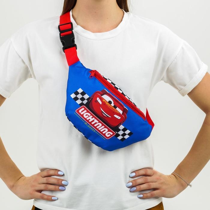 Сумка поясная детская, 25х6х13 см, Тачки