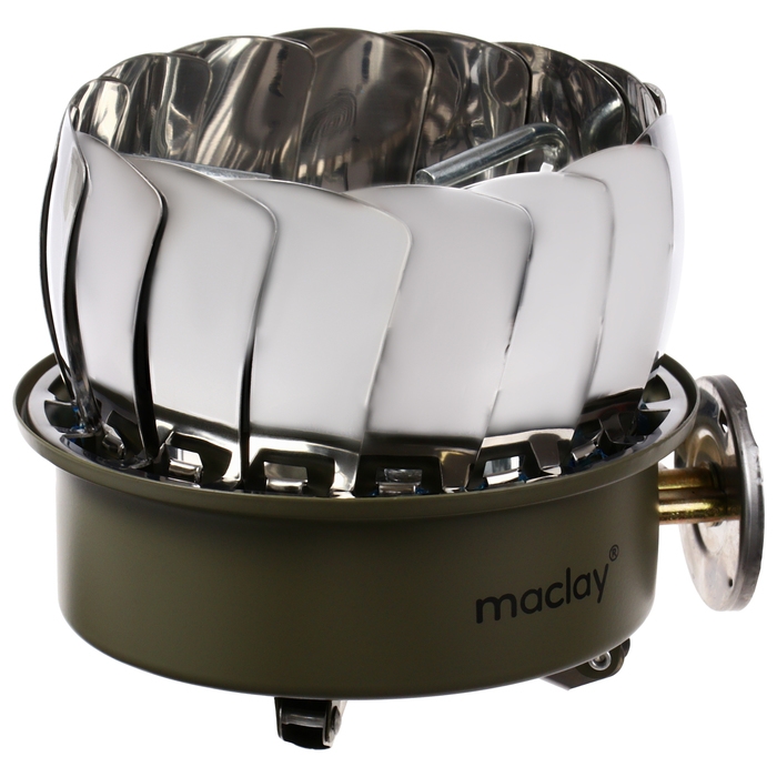 Плита газовая Maclay (с ветрозащитой) 12 х 12 см, для кемпинга, малая Плита газовая Maclay (с ветрозащитой) 12 х 12 см, для кемпинга, малая