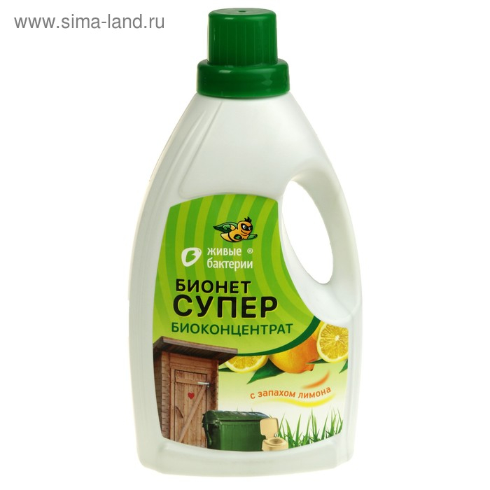 Средство для всех видов туалетов, мусорных баков  Средство для всех видов туалетов, мусорных баков "Живые бактерии", "Биоконцентрат Бионет Супер", 950 мл