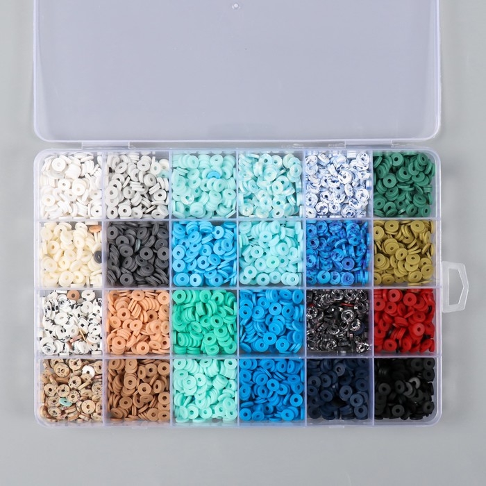 Декор для творчества пластик Декор для творчества пластик "Палитра синего и голубого" d=0,6 см н-р 24 цвета 18,5х13х2 см