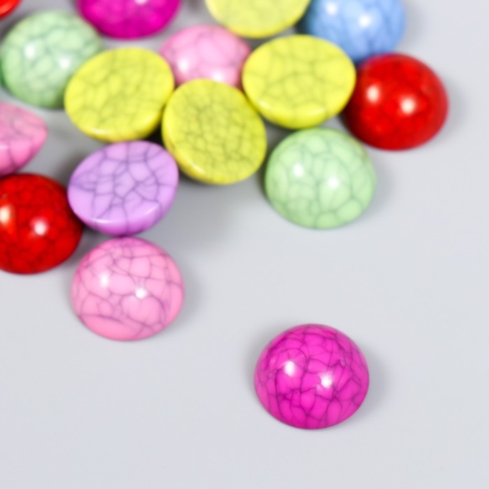 Декор для творчества пластик "Полужемчужины мрамор" цветные 15 гр 1,4х1,4х0,7 см