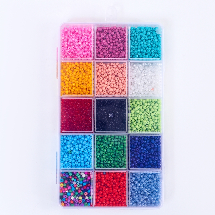 Набор для создания украшений, 15 цветов, размер 1 штуки: 3 мм., леска, ножницы Набор для создания украшений, 15 цветов, размер 1 штуки: 3 мм., леска, ножницы