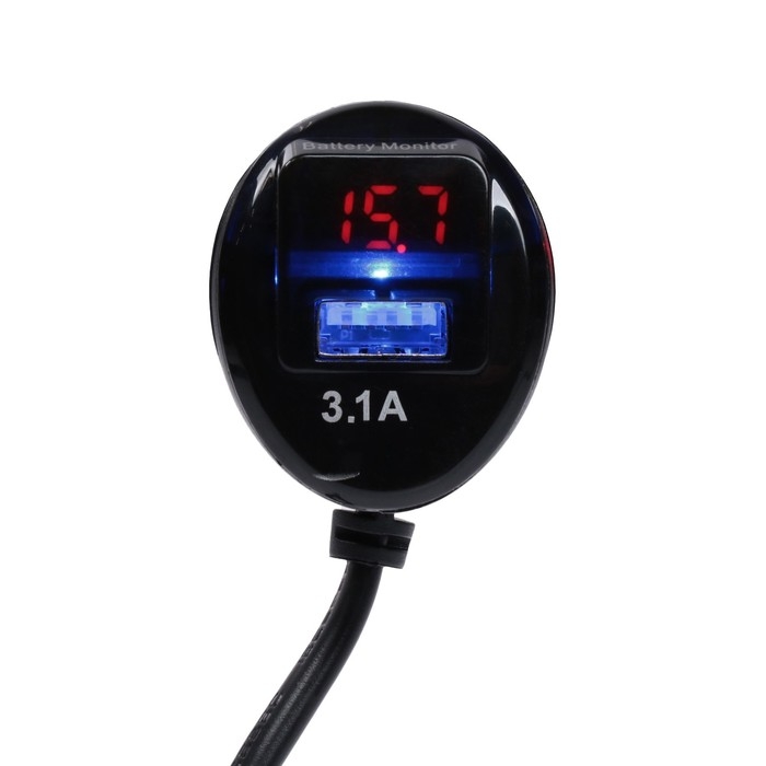 Разветвитель прикуривателя TORSO, с вольтметром, USB 3.1 А, провод 70 см Разветвитель прикуривателя TORSO, с вольтметром, USB 3.1 А, провод 70 см