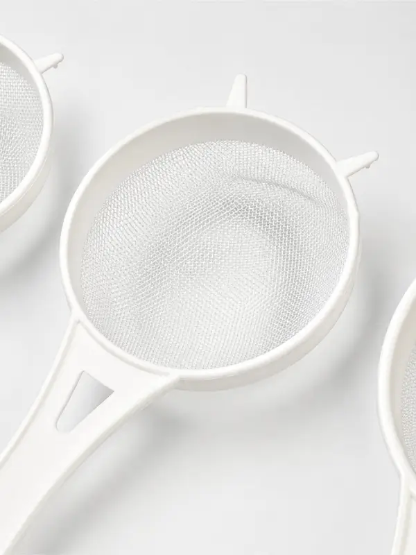 Сито для просеивания с ручками Доляна, набор 3 шт., d=6.5/8/11.5 см, белое