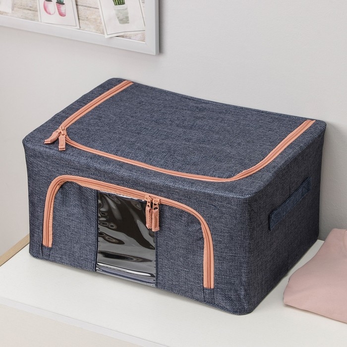 Кофр для хранения вещей «Моне», 39×29×20 см, цвет синий Кофр для хранения вещей «Моне», 39×29×20 см, цвет синий