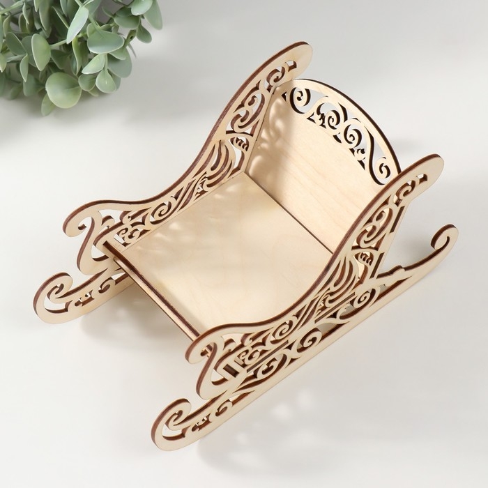 Шкатулка-сани  Шкатулка-сани "Узор" 21х10х10,5 см (набор 5 деталей)