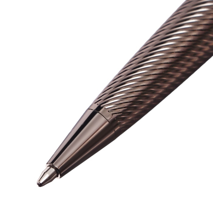 Ручка подарочная шариковая в кожзам футляре поворотная Карбон корпус темно-серый Ручка подарочная шариковая в кожзам футляре поворотная Карбон корпус темно-серый