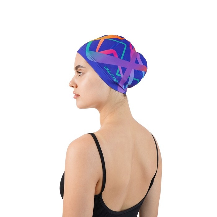 Шапочка для плавания взрослая ONLYTOP, тканевая, обхват 54-60 см Шапочка для плавания взрослая ONLYTOP, тканевая, обхват 54-60 см