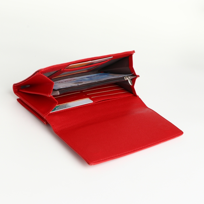 Кошелёк женский на магнитах, цвет красный