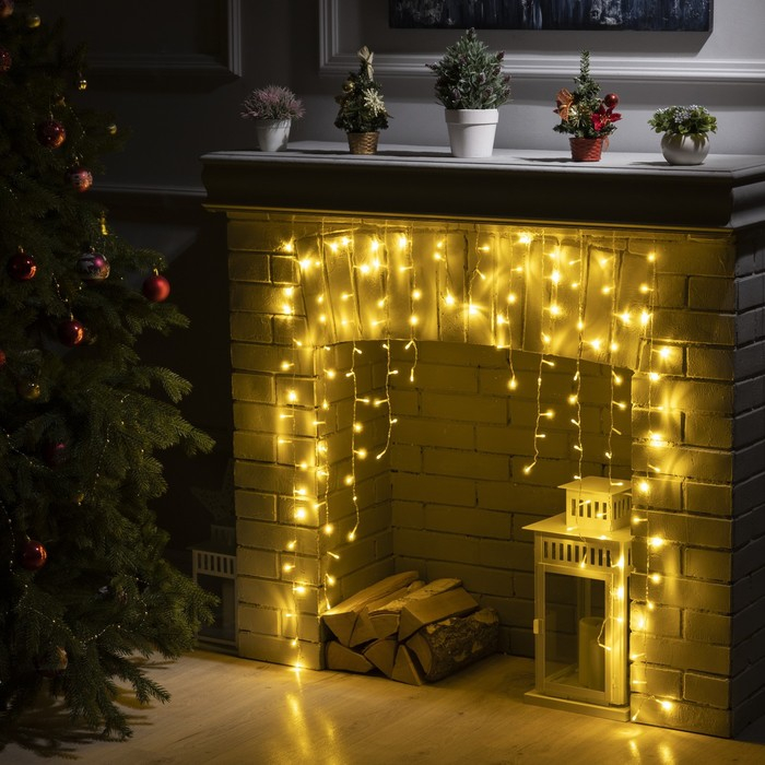 Гирлянда «Бахрома-арка» 1 × 1 м, IP20, прозрачная нить, 126 LED, свечение тёплое белое, 8 режимов, 220 В Гирлянда «Бахрома-арка» 1 × 1 м, IP20, прозрачная нить, 126 LED, свечение тёплое белое, 8 режимов, 220 В