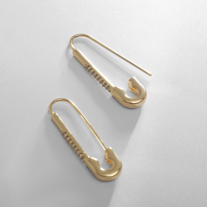 Серьги со стразами XUPING булавка, дорожка, цвет белый в золоте Серьги со стразами XUPING булавка, дорожка, цвет белый в золоте