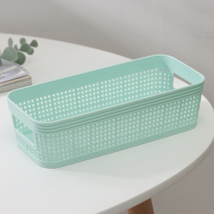 Корзина для хранения «Сетка», пластик, 22×10×6 см, цвет МИКС Корзина для хранения «Сетка», пластик, 22×10×6 см, цвет МИКС