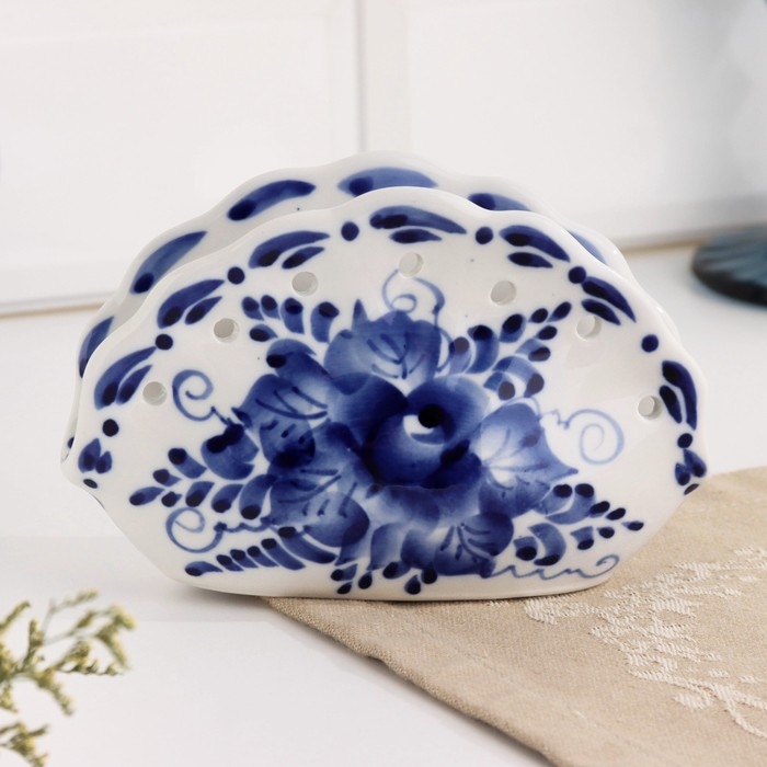 Салфетница «Ракушка», ажурная, гжель Салфетница «Ракушка», ажурная, гжель