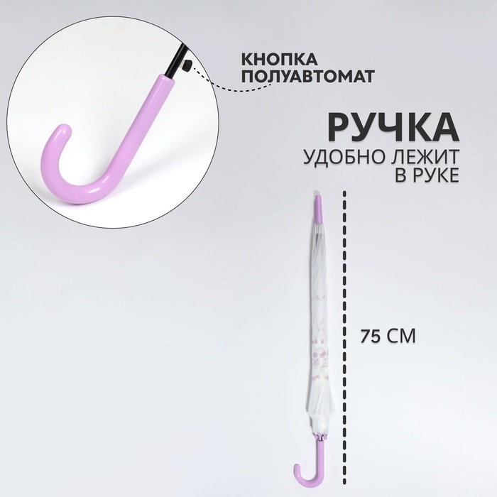 Зонт - трость полуавтоматический «Цветы», 8 спиц, R = 45/55 см, D = 110 см, цвет МИКС Зонт - трость полуавтоматический «Цветы», 8 спиц, R = 45/55 см, D = 110 см, цвет МИКС